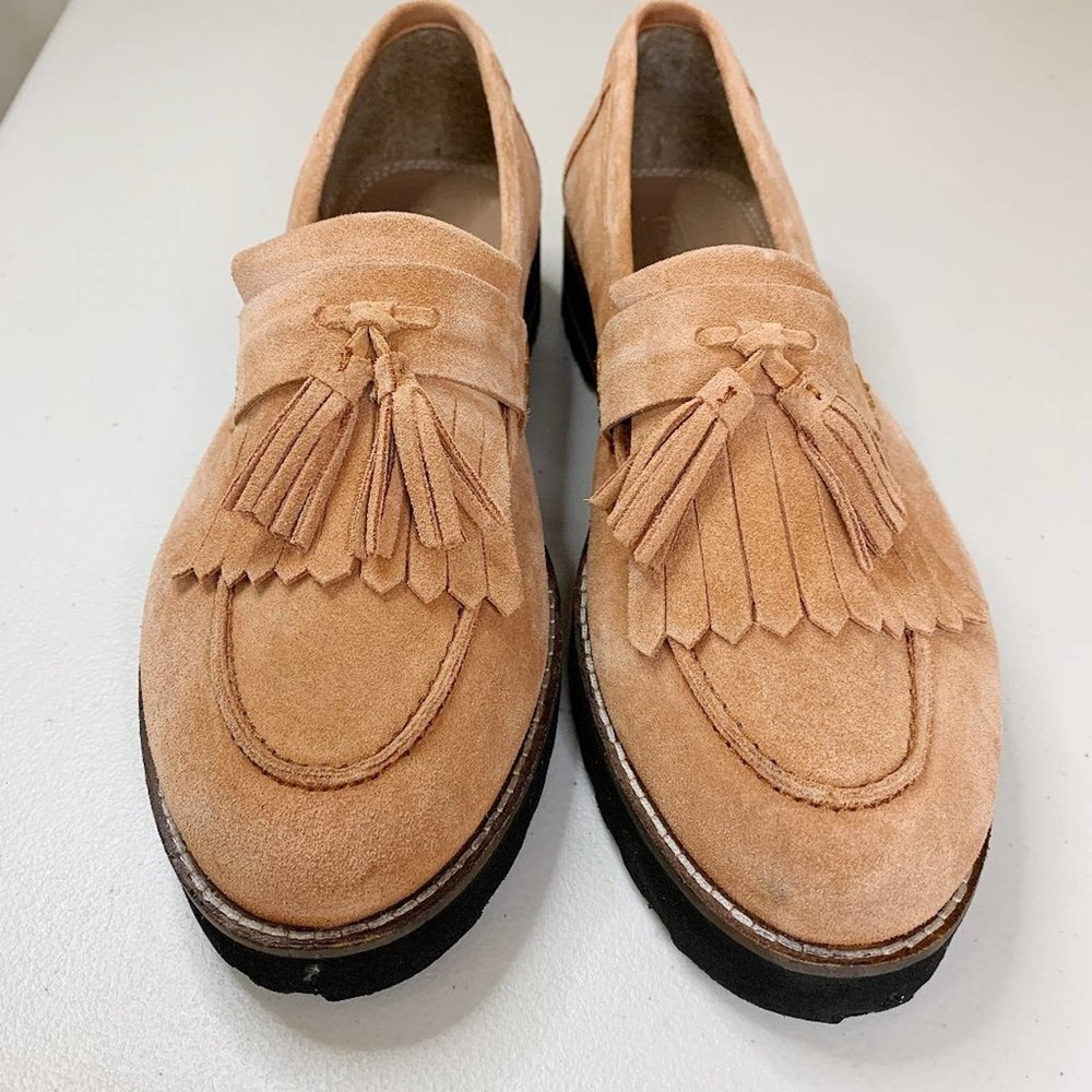 Asos Meze Chunky Fringed Suede Loafers Size 9